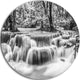 White Erawan Waterfall, Landscape Photo Large Disc Metal Wall Art, 38"