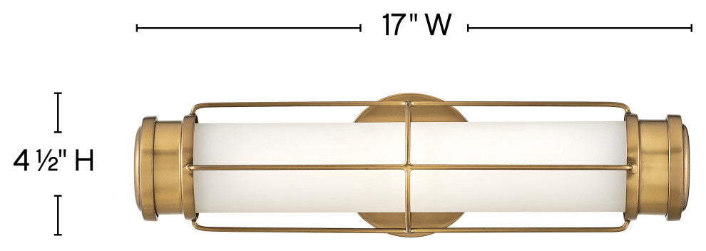 Hinkley Saylor Medium Led Sconce, Heritage Brass