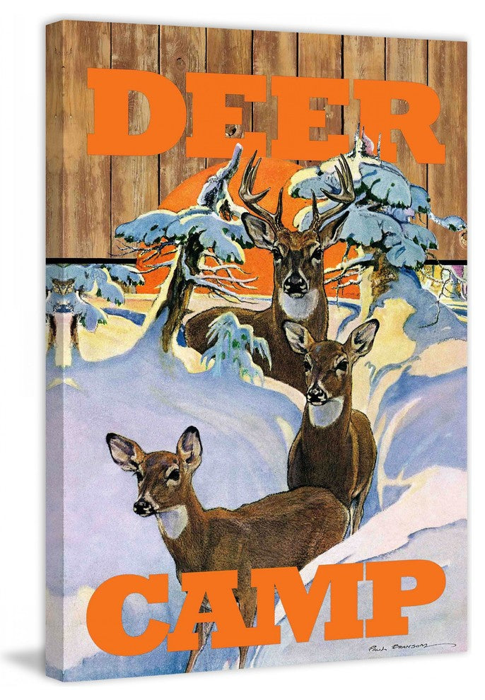 "Deer Camp 2" Painting Print on Canvas by Saturday Evening Post
