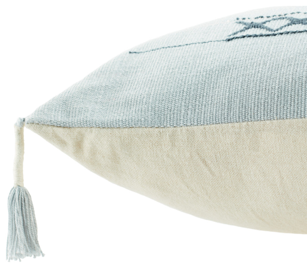 Jaipur Living Seloupe Tribal Light Blue/Cream Poly Fill Pillow 13"X21" Lumbar