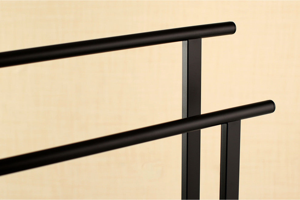 Kingston Brass Double L Shape Pedestal Towel Holder, Matte Black