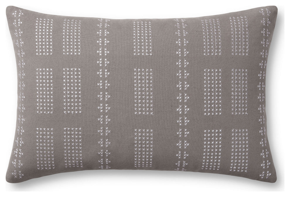 Jean Stoffer x Loloi William Grey 13'' x 21'' Cover, Poly Pillow