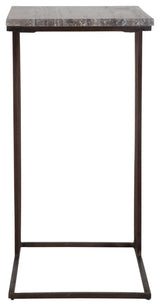 Uttermost 50011 Theodore 16"W Iron and Marble Accent Table - Dark Bronze /