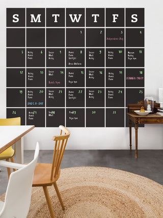Chalkboard Calendar Wall Decal - Extra Large