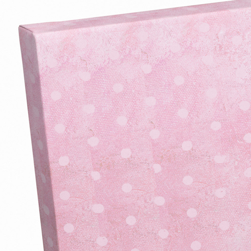 Deer Polka Dots Pink 20x20 Canvas Wall Art