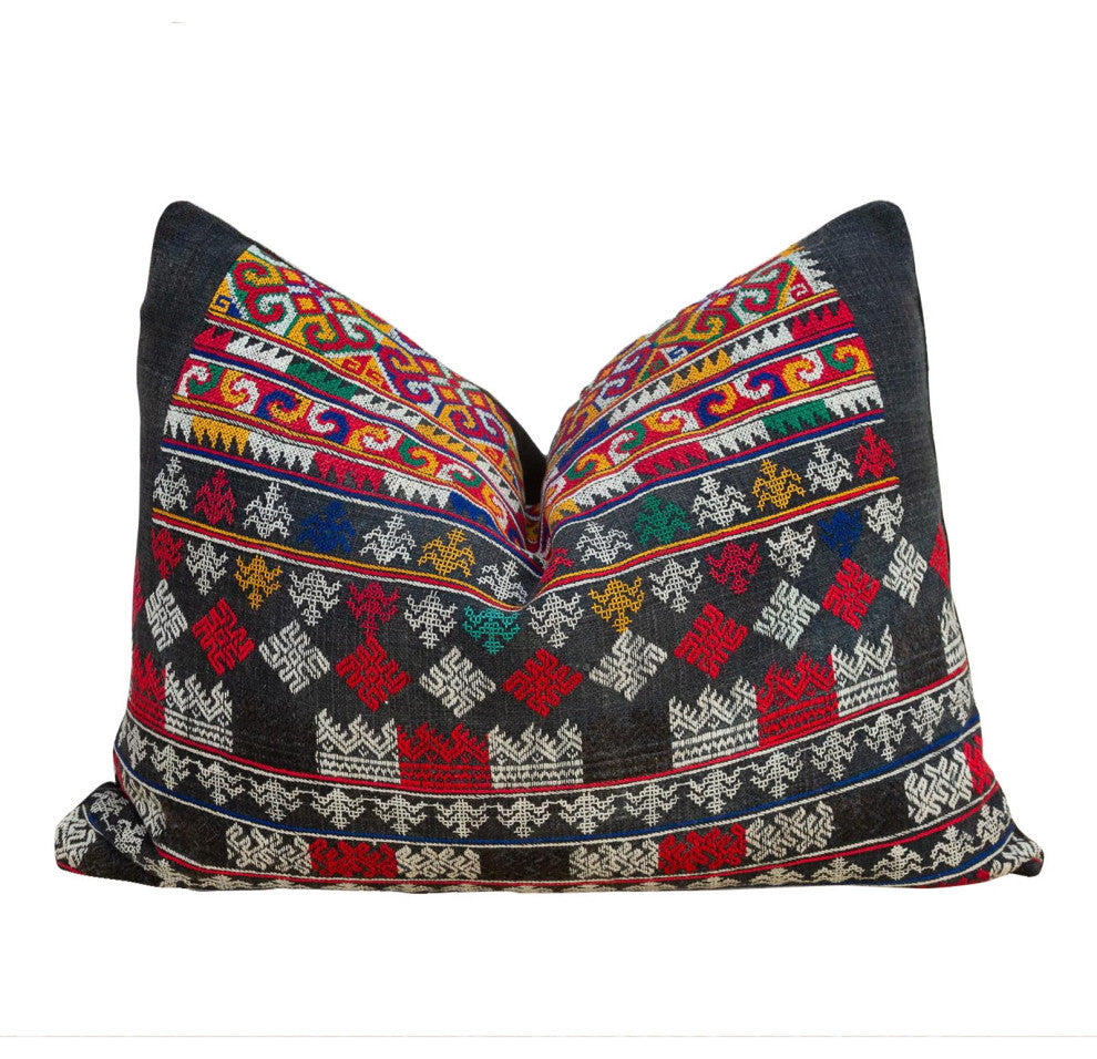 Vintage Mayan Brocade Tziquin Pillow