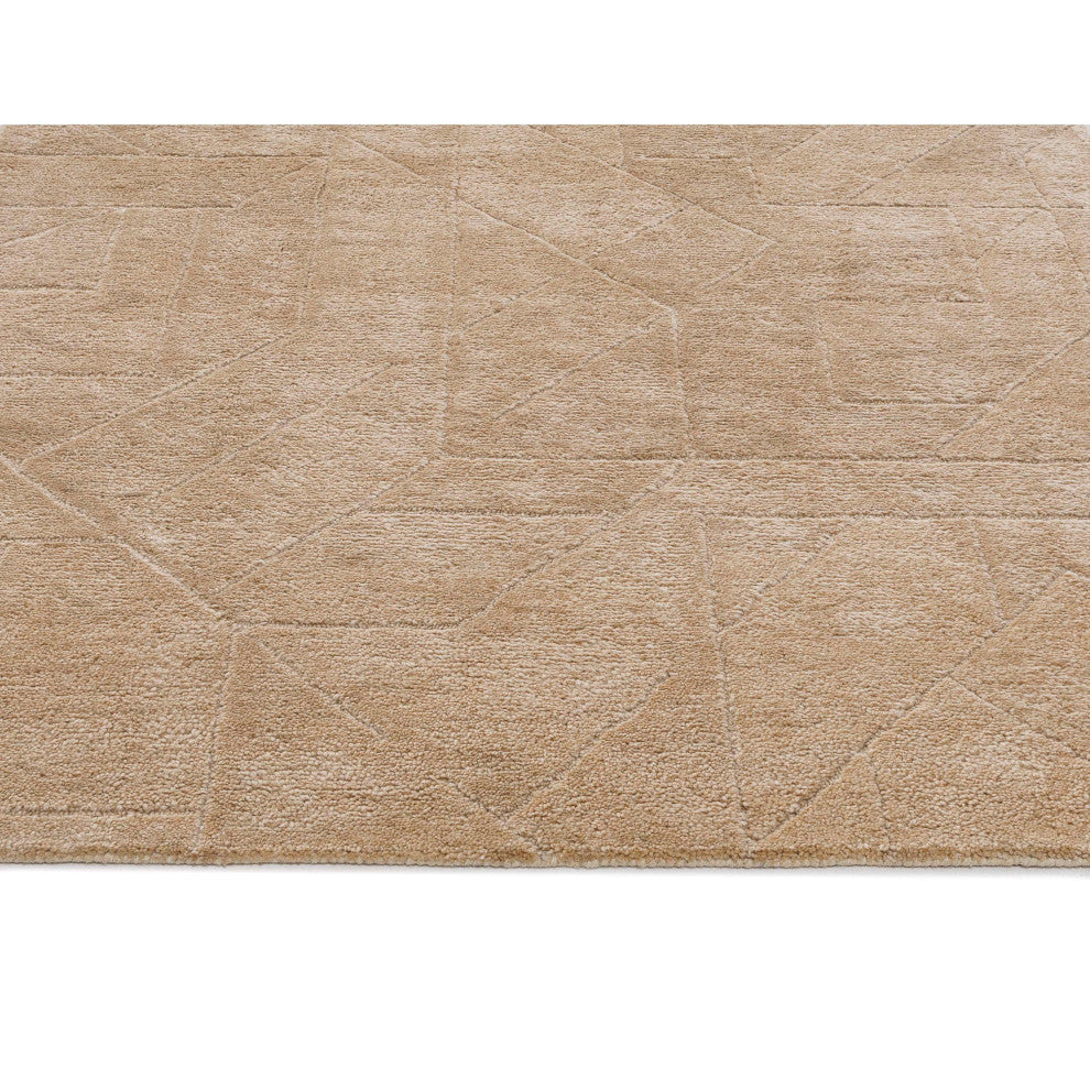 Quartz Relief Hand Made Indoor Area Rug, 5'x8', Sand