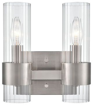 2 Light 9" Brushed Nickel Bathroom Vanity Light