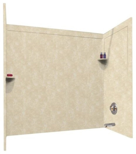 Swan 32x60x60 Solid Surface Bathtub Wall Kit, Cloud Bone