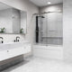 VIGO Houston Frameless Sliding, V-Motion, Stainless Steel, Tub Door, 56" to 60" W X 66" H, Clear Glass