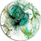 Fractal Paint Pattern, Abstract Large Disc Metal Wall Art, 38"