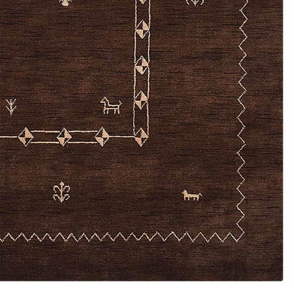 HAND KNOTTED LOOM WOOL ECO-FRIENDLY AREA RUGS - Rectangle, Brown, Contemporary