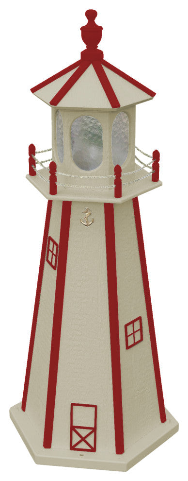 Standard Lighthouse, Stoltzfus Beige & Stauffer Red, 4 Foot, Standard Lighting