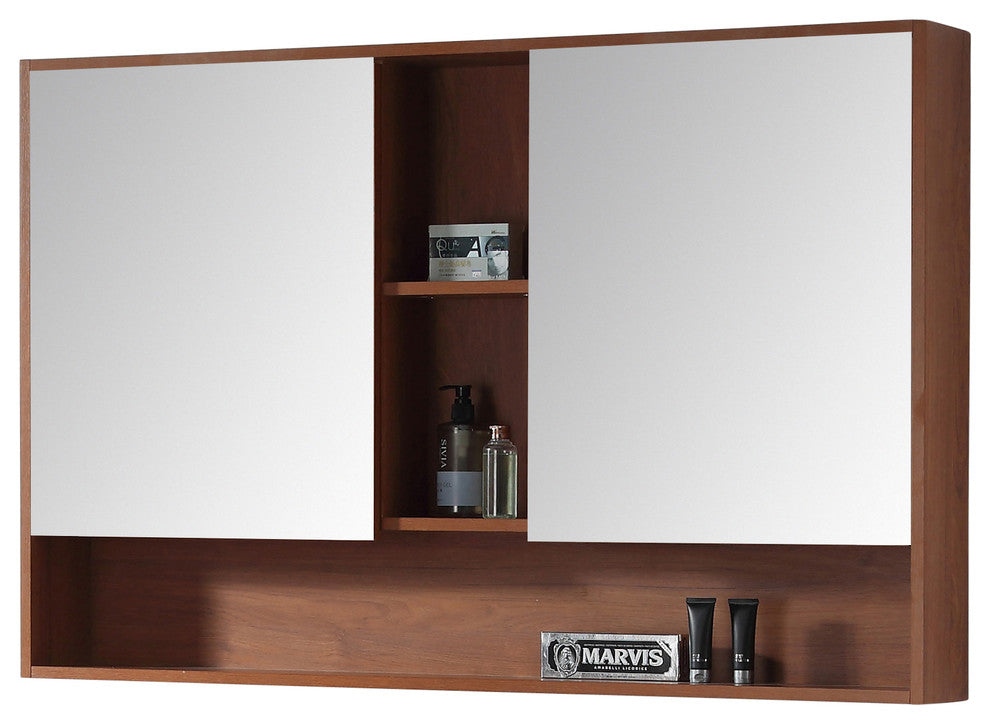 Fine Fixtures Surface Mount Bathroom Medicine Cabinet, Walnut.