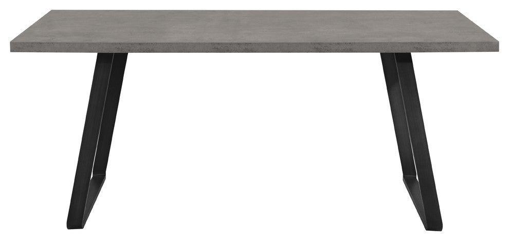 Toronto Dining Table, Gray Powder Coated Finish With Cement Gray Top