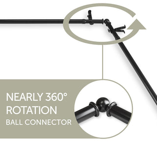 Maurice 13/16" 4-Sided Bay Window Curtain Rod, Black