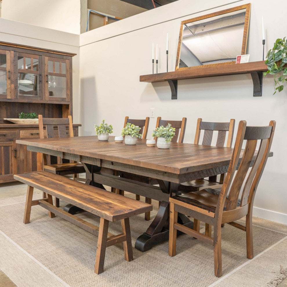 Pathway Reclaimed Barnwood Extendable Dining Table, Natural, 42x78, None
