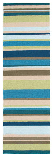 Surya Rain RAI-1208 9'x12' Rug, Lime/Teal/Brown/Taupe/Pale Blue/Navy/Bright Blue