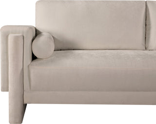 Madeline Chenille Fabric Upholstered Chair, Beige, Loveseat