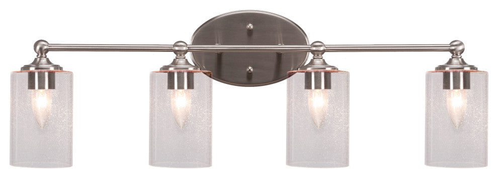 Capri 4-Light Bath Bar, Brushed Nickel/Clear Bubble