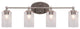 Capri 4-Light Bath Bar, Brushed Nickel/Clear Bubble