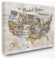 Stupell Industries United States Map Typography Art, 16"x20", Canvas Wall Art