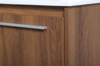 30" Single Bathroom Floating Vanity, Walnut Brown