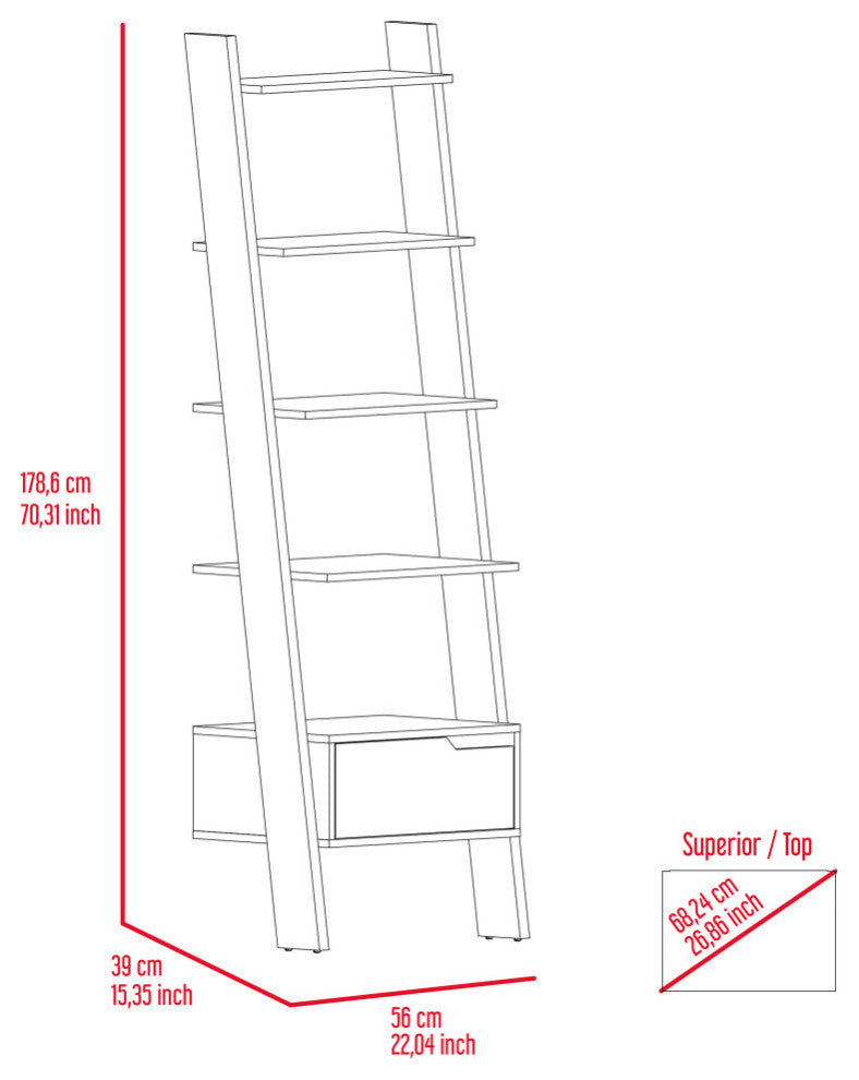Hamburg Ladder Bookcase Dark Walnut