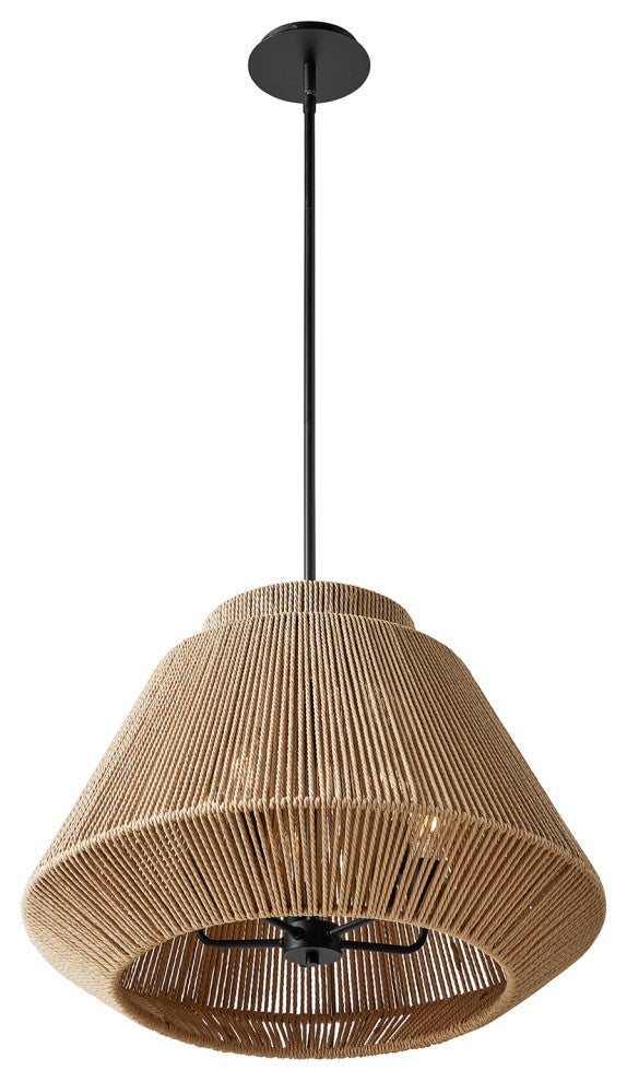 Eco Nido Natural Rope Pendant 5 Light 24"Lx24"Wx16.75"H