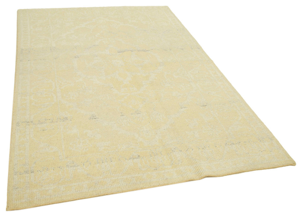 Rug N Carpet - Handwoven Oriental 5' 0" x 7' 10" Decorative Yellow Oushak Rug