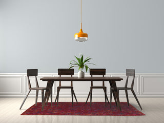 Layered Sun Tile Rug, Sporty Red, 5'x7'