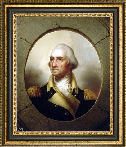 Rembrandt Peale George Washington Framed Premium Canvas Print, 16"x20"