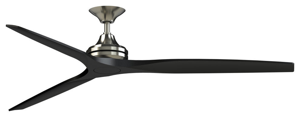 Fanimation Spitfire 72" Fan, Brushed Nickel Motor, Black Blades