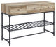 Benzara BM276289 Wood Sideboard Console Sofa Table, 3 Drawers, Industrial, Oak