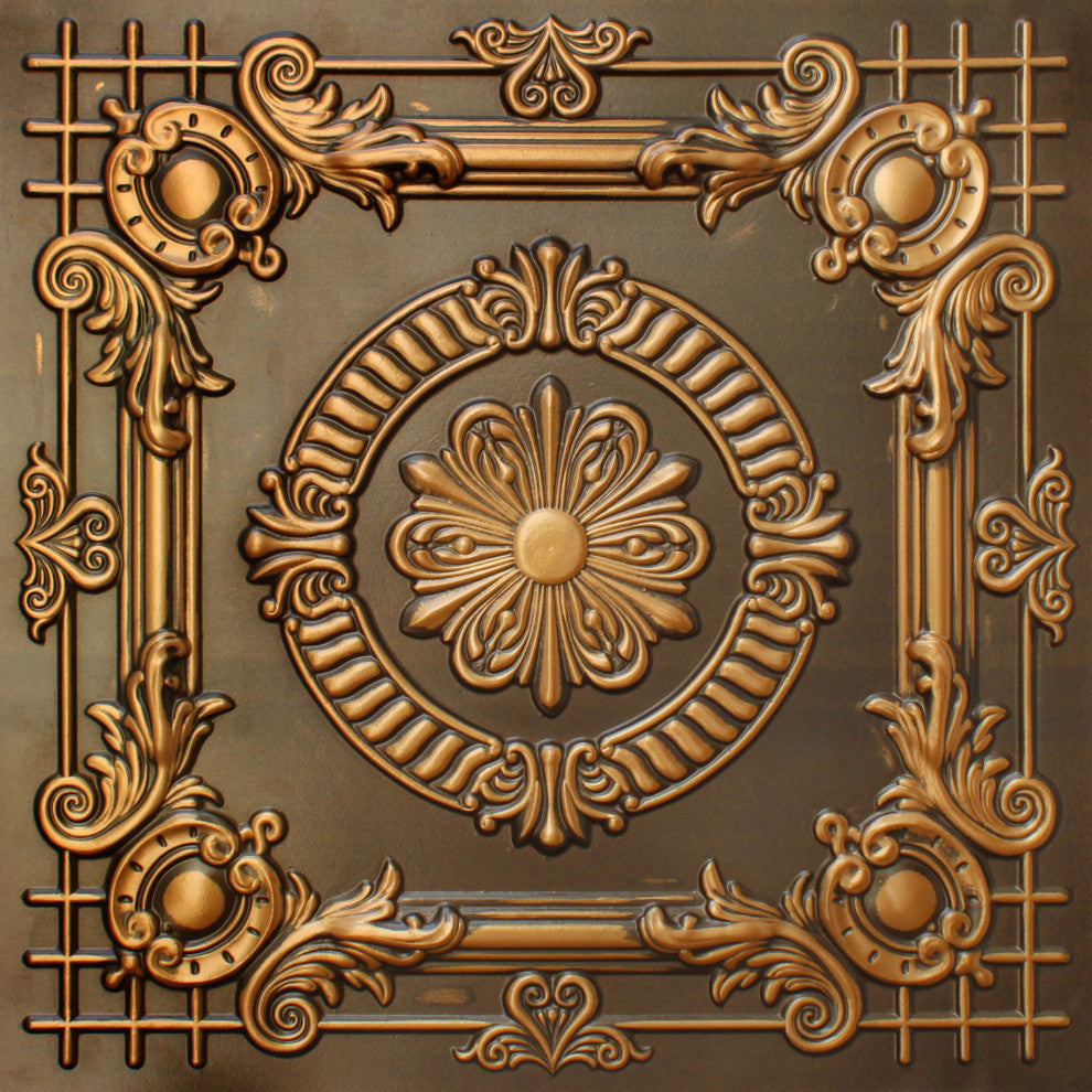 Antique Gold 3D Ceiling Panels, 2'x2', 200 Sq Ft, Pack of 50