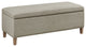 Martha Stewart Caymus Transitional Upholstered Storage Bench, Grey