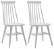 Set of 2 Farmhouse Spindle Wood Windsor Dining Chairs, White