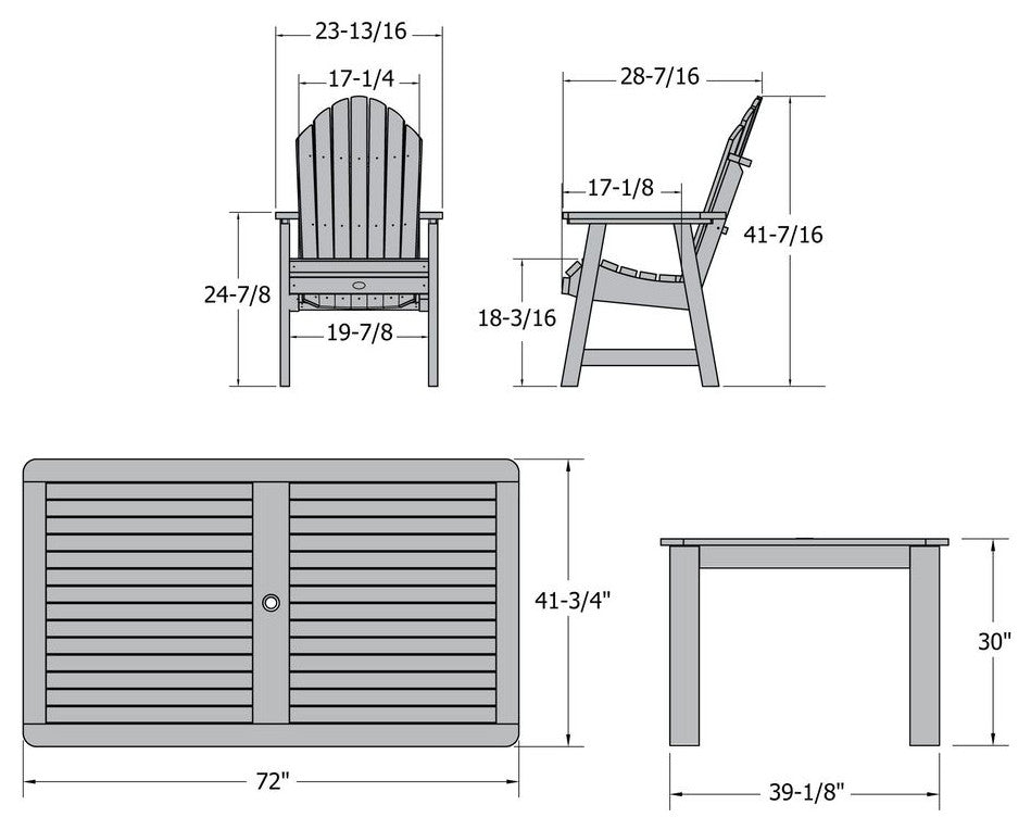 Hamilton 7-Piece Rectangle Dining Set, Black