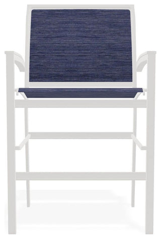 Bazza Sling Balcony Height Stackable Outdoor Stool, Collect Indigo/Snow