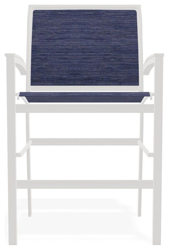 Bazza Sling Balcony Height Stackable Outdoor Stool, Collect Indigo/Snow