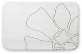 24" x 17" Petal Lines Bathmat, Green/White