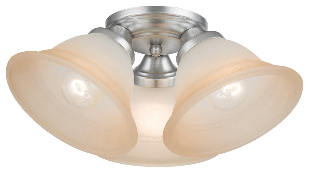 Livex Lighting Wynnewood 3-Light Painted Satin Nickel Flush Mount