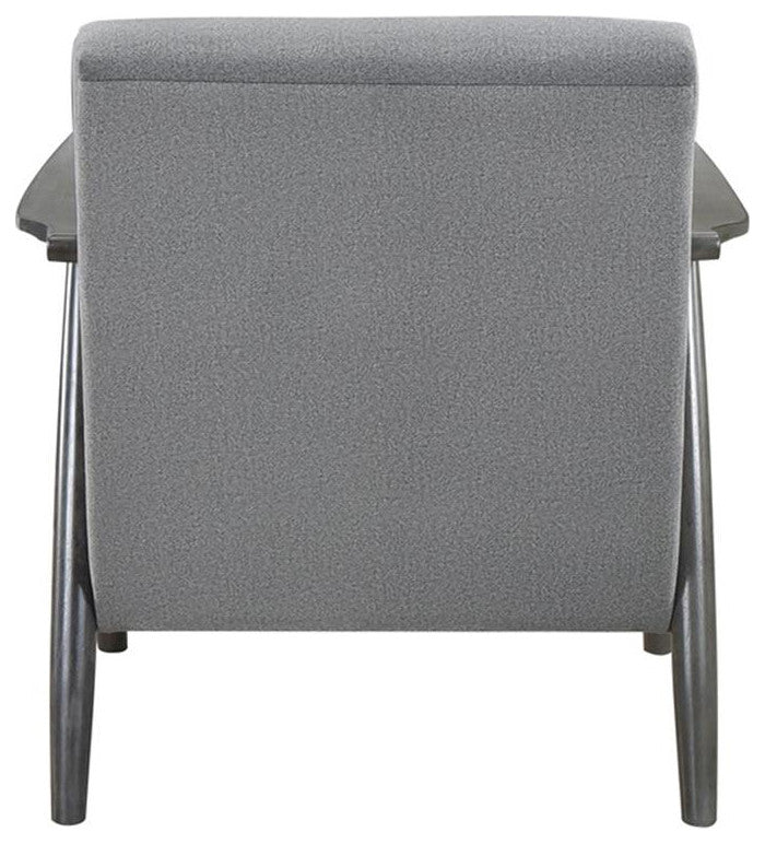 Pemberly Row Contemporary Upholstered Wood & Velvet Accent Chair in Gray