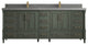 Aberdeen 84 Double Sink Bath Vanity in Pewter Green 2" Piatra Gray