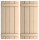Rustic 4 Board Joined B-N-B Faux Wood Shutters, 22x50", Smooth