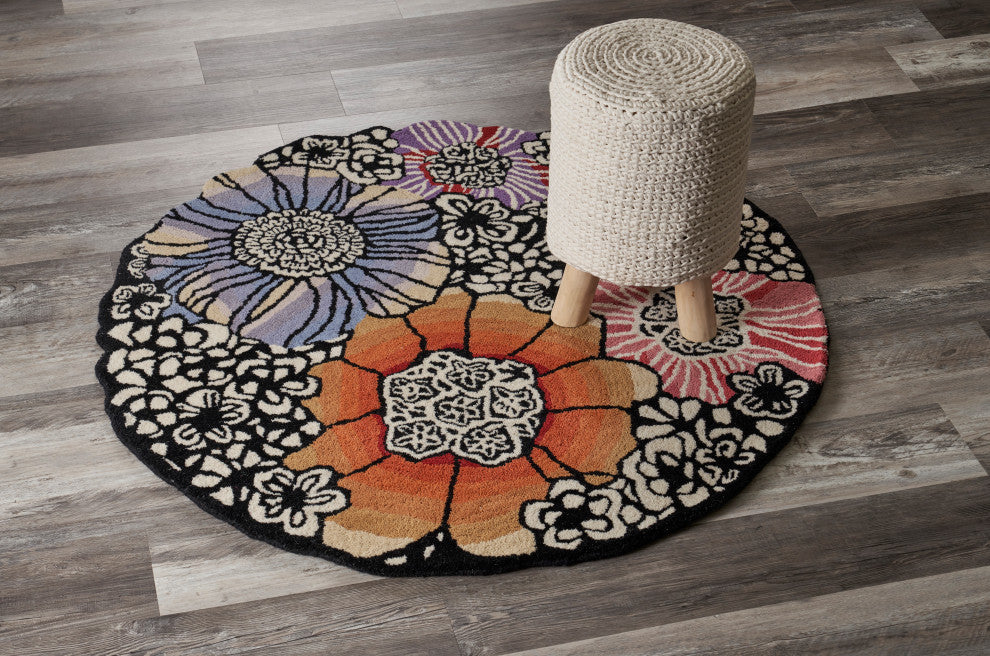 Spring Blossoms Area Rug, 4' Round