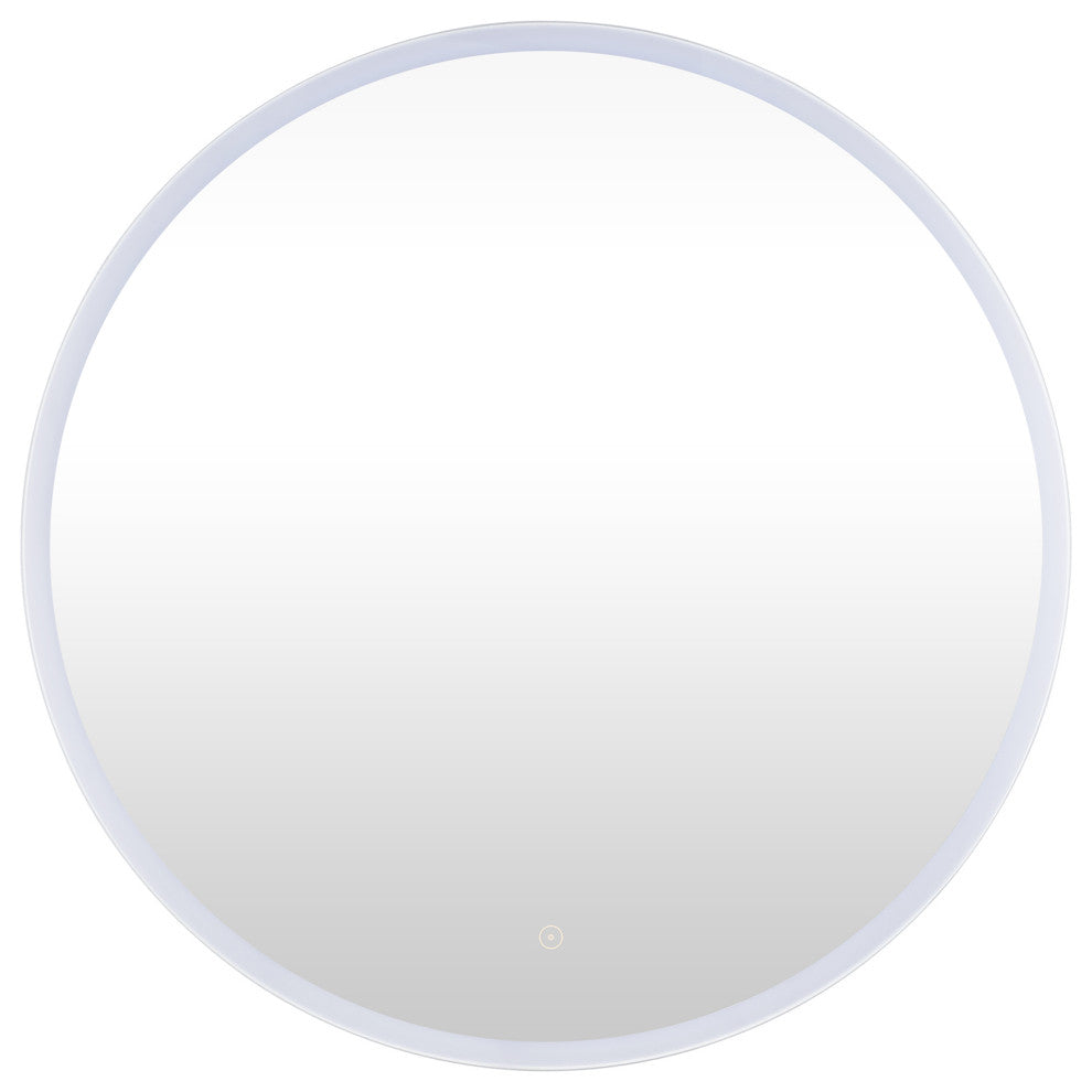 Round Frameless Backlit LED Anti-fog Bathroom Vanity Mirror, 32"x32"