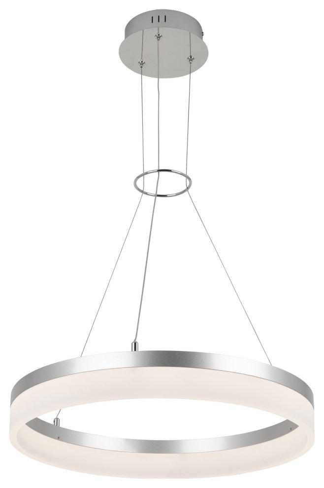 Artika Optical Ring LED Pendant Ceiling Light, Silver - Multiple CCT
