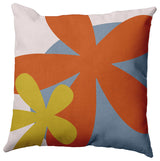 Bold Flowers Polyester Indoor Pillow, Perfect Orange, 16"x16"