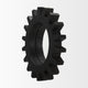 Sundance Black Solid Wood Frame Round Cog Mirror, 17"